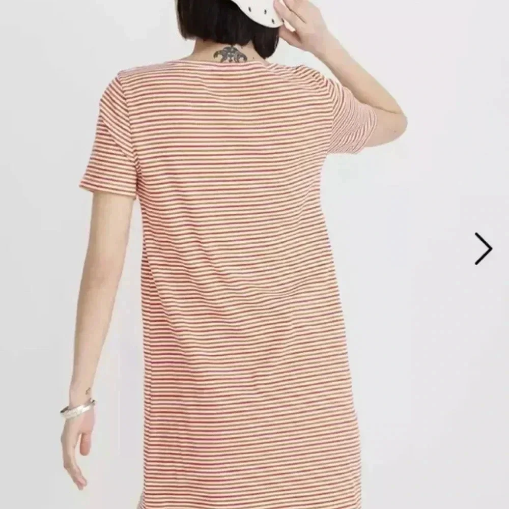 Madewell Swingy Tee Dress in‎ Stripe Size S